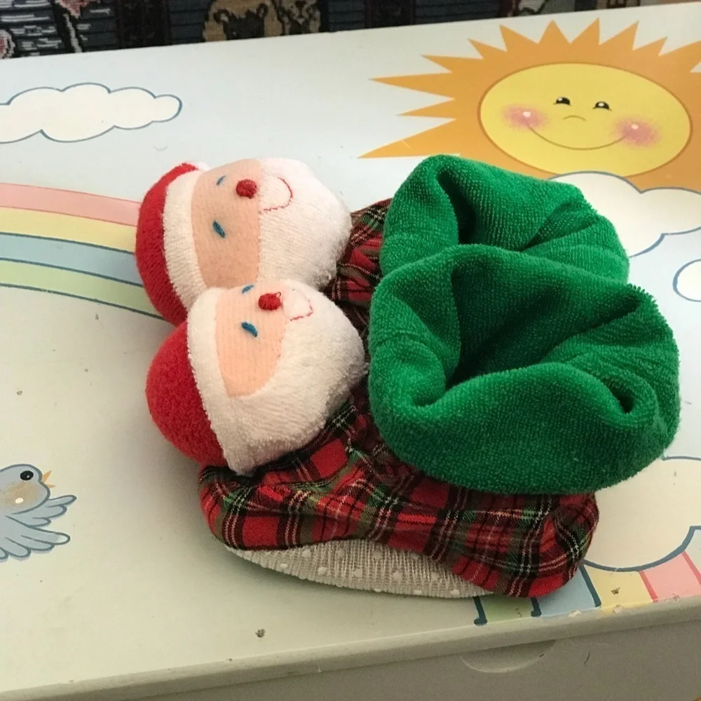 Rare Vintage 1970’s Baby Santa Slippers